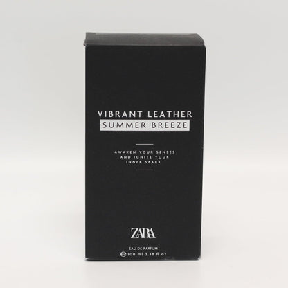 Zara Vibrant Leather Summer Breeze Eau de Parfum for Men - 100ml (3.38 fl oz) - Fresh Citrus & Woody Fragrance for Daily Wear