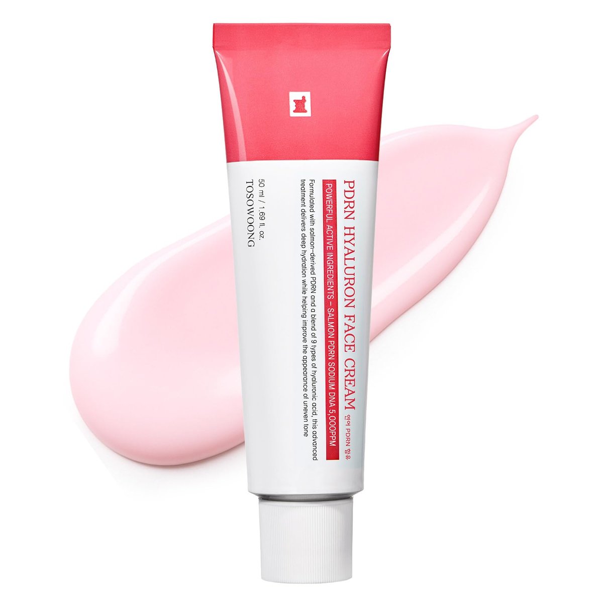 TOSOWOONG PDRN Hyaluron Face Cream - 5,000ppm Salmon DNA, Niacinamide, Hyaluronic Acid & Panthenol Moisturizer for Hydrating, Firming & Uneven Skin Tone - Korean Skincare, 50ml Avelisse