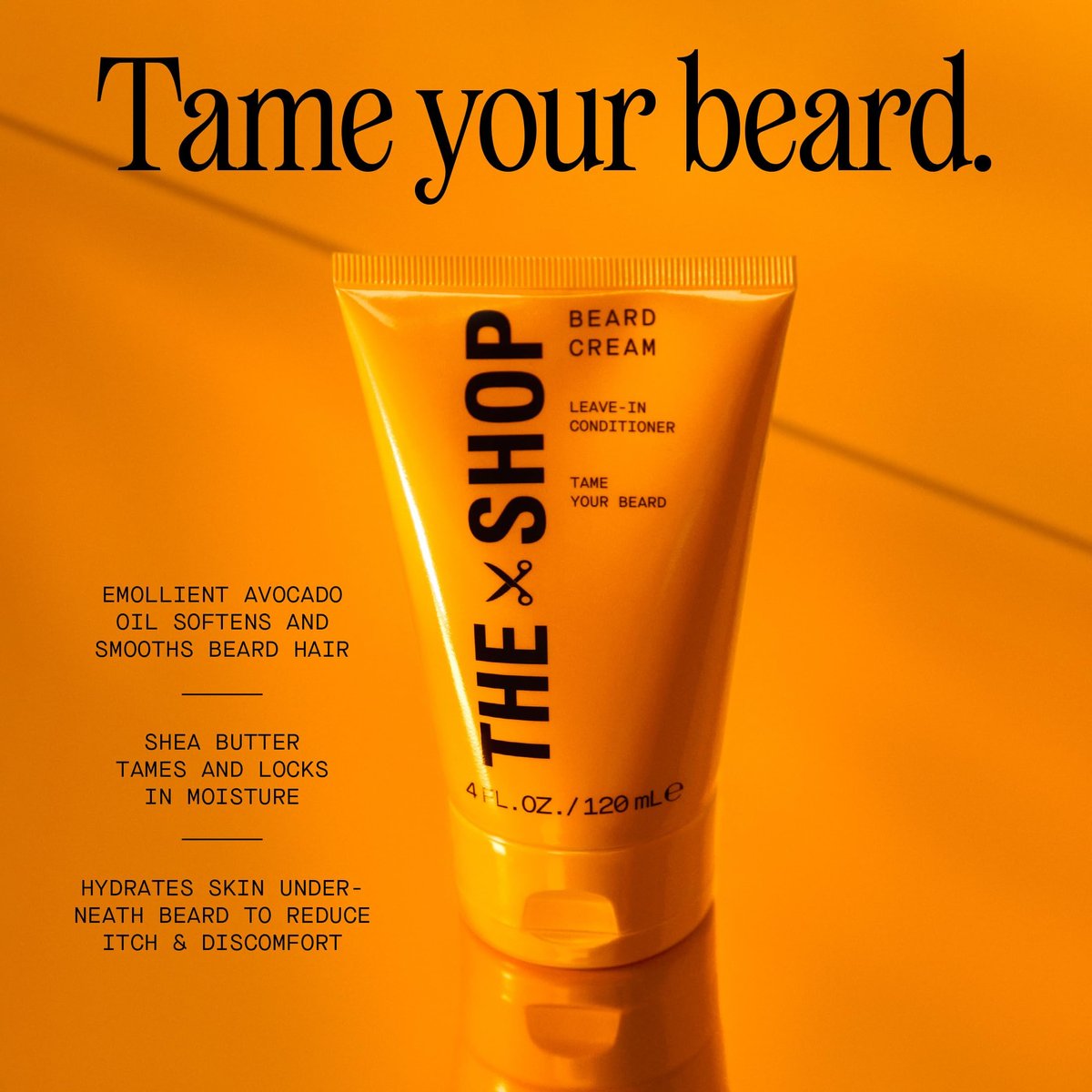 The Shop by LeBron James Men's Conditioning Beard Cream - Leave-In Moisturizer with Avocado Oil & Shea Butter, Softens, Hydrates & Tames Facial Hair, Lightweight & Non-Greasy, Eucalyptus Scent, 4 Fl Oz - görsel 5