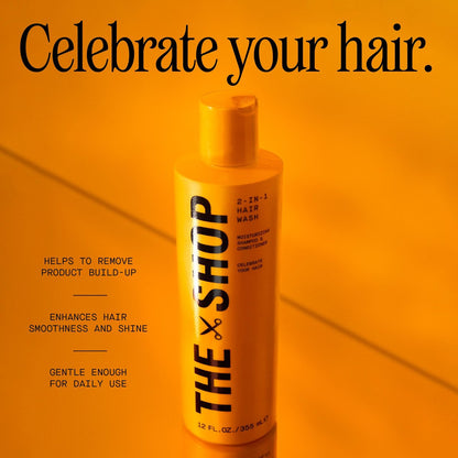 The Shop by LeBron James Men's 2-in-1 Moisturizing Hair Wash - Shampoo & Conditioner with Coconut-Derived Cleansers, Hydrates Hair & Scalp, Smoothes & Shines, Refreshing Eucalyptus Scent, 12 Fl Oz