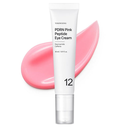 TOSOWOONG PDRN Pink Peptide Eye Cream with Salmon DNA PDRN 5,000ppm – Anti-Aging Eye Treatment with Caffeine & Liposome Retinol for Fine Lines, Dark Circles & Wrinkles – Korean Skincare, 30ml Avelisse