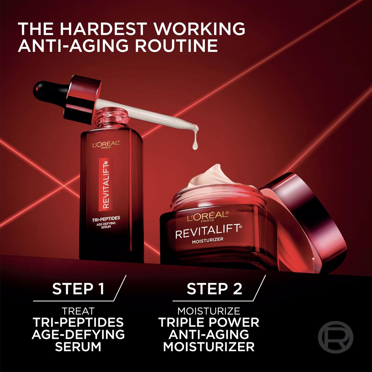 L'Oreal Paris Revitalift Triple Power Face Serum with Tri-Peptides, Hyaluronic Acid and Vitamin C, Anti Aging, Anti Wrinkle Serum to Firm and Brighten, 1 FL oz, + Sample Avelisse