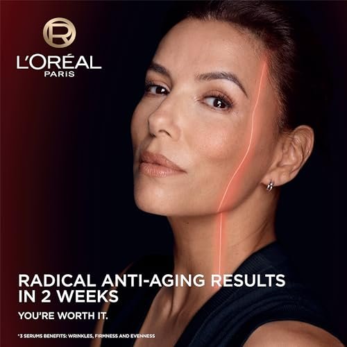 L'Oreal Paris Revitalift Triple Power Face Serum with Tri-Peptides, Hyaluronic Acid and Vitamin C, Anti Aging, Anti Wrinkle Serum to Firm and Brighten, 1 FL oz, + Sample Avelisse