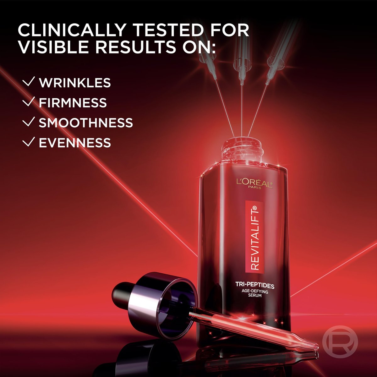 L'Oreal Paris Revitalift Triple Power Face Serum with Tri-Peptides, Hyaluronic Acid and Vitamin C, Anti Aging, Anti Wrinkle Serum to Firm and Brighten, 1 FL oz, + Sample Avelisse