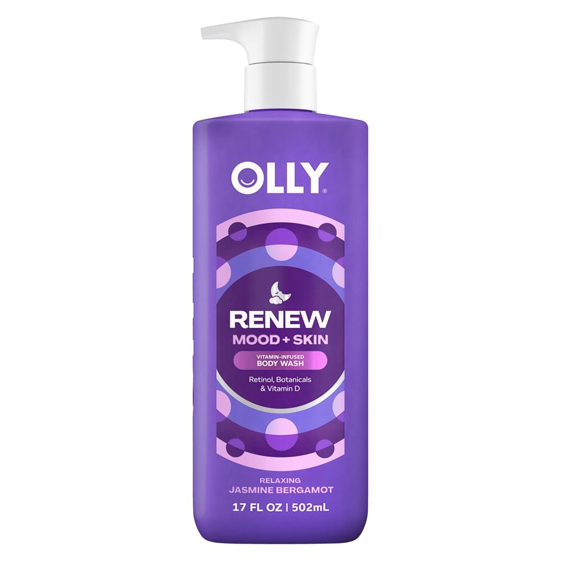 OLLY Renew Body Wash with Vitamin D, Retinol & Botanicals – Nourishing Cleanser for Skin Barrier Repair, Deep Hydration, Jasmine Bergamot Scent, 17oz - görsel 2