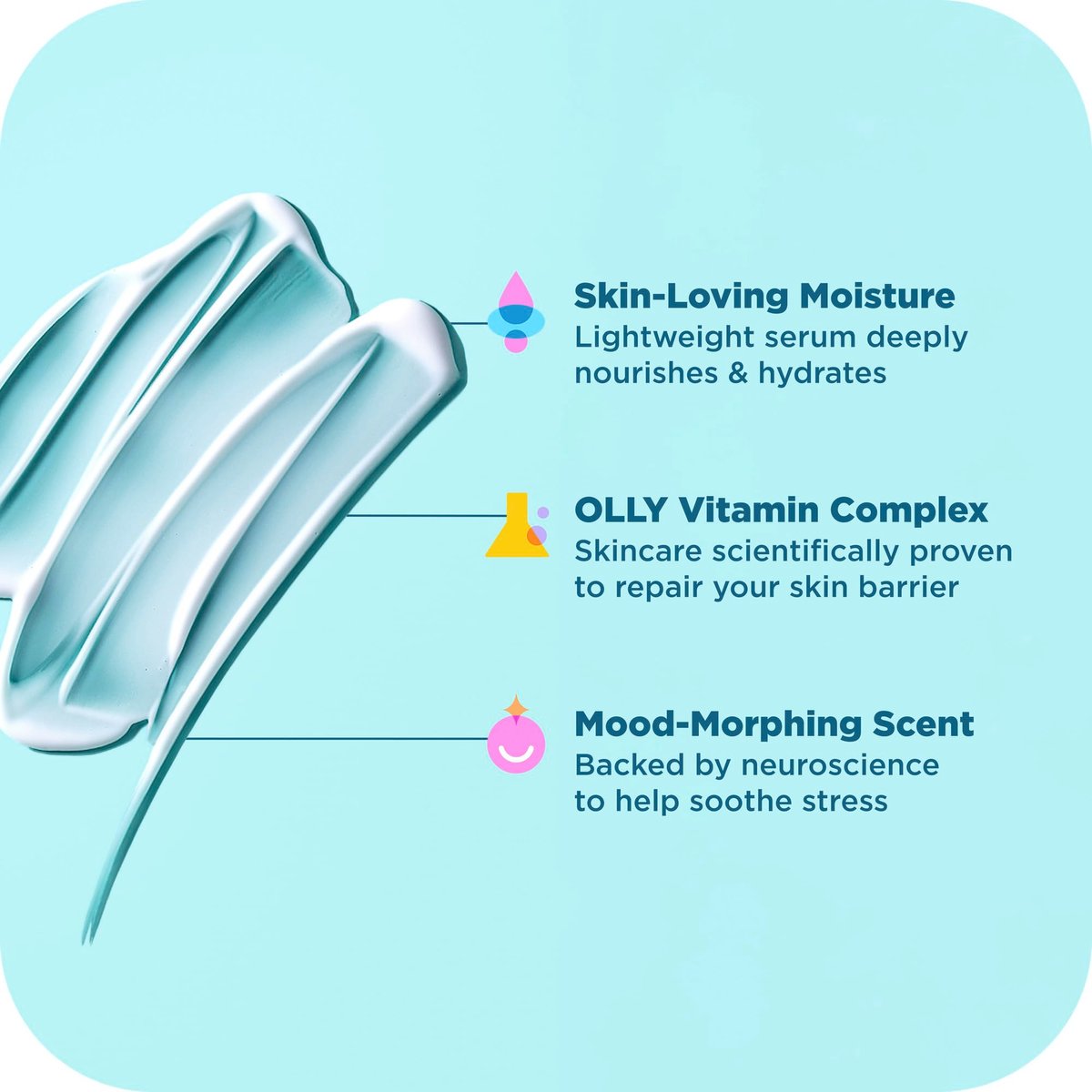 OLLY Calm Body Lotion-Serum with Hyaluronic Acid, Adaptogens & Vitamin B3 – Nourishing Skin Barrier Repair, Deep Hydration, Eucalyptus Amber Scent, 8 oz - görsel 9