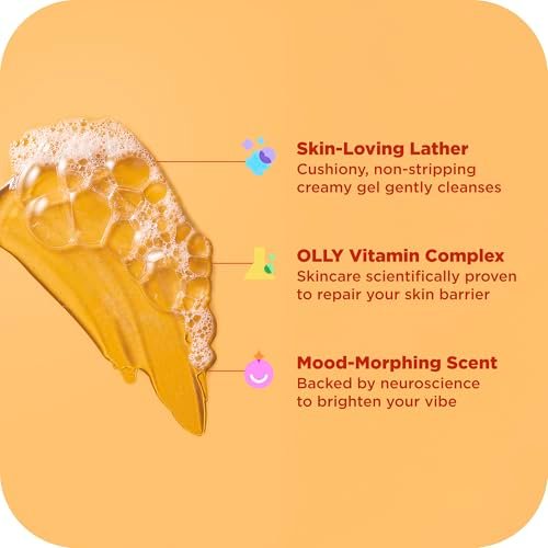 OLLY Bright Body Wash with Ginseng, Caffeine & Vitamin C – Nourishing Cleanser for Skin Barrier Repair, Deep Hydration, Citrus Currant Scent, 17 oz - görsel 9