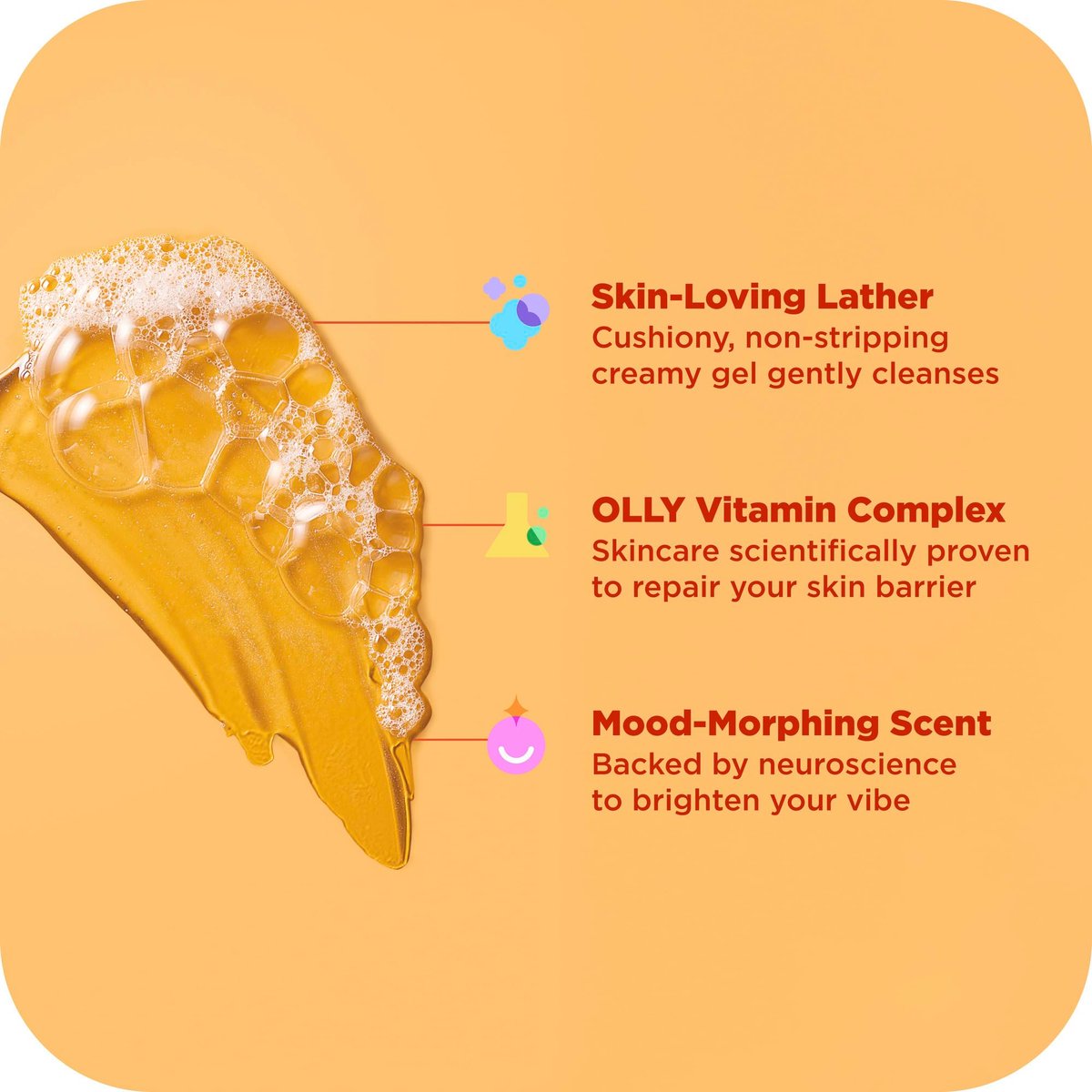 OLLY Bright Body Wash with Ginseng, Caffeine & Vitamin C – Nourishing Cleanser for Skin Barrier Repair, Deep Hydration, Citrus Currant Scent, 17 oz - görsel 10