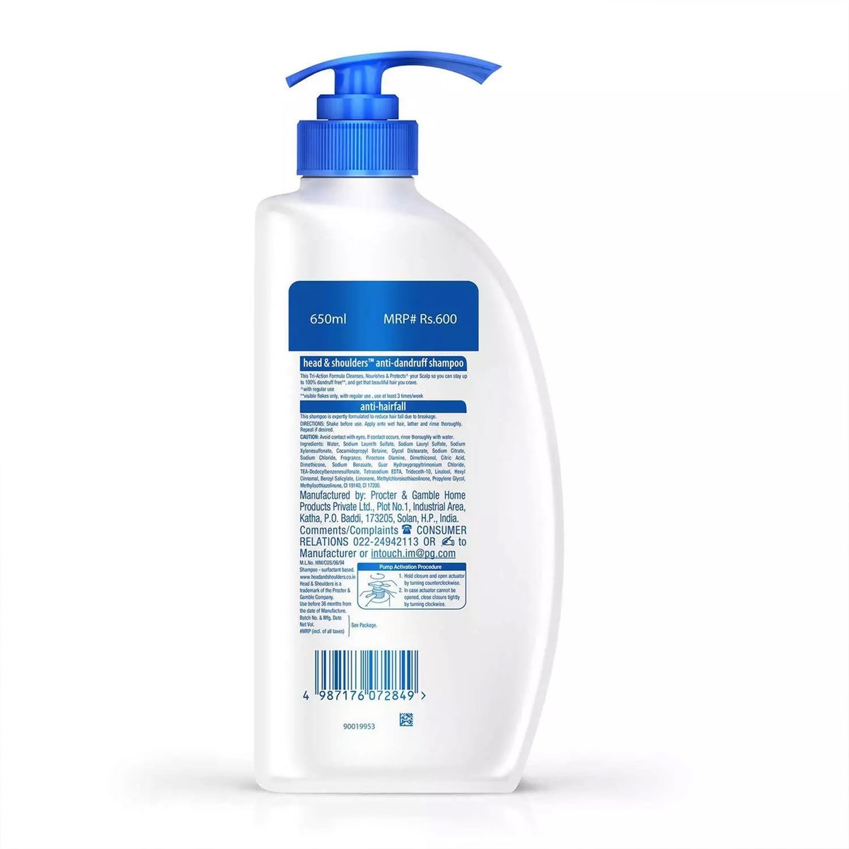 Head & Shoulders Anti Hair Fall Shampoo, 2 Pack Anti Dandruff Shampoo, Relieves Dry Scalp and Repairs Damage, Fresh Scent, 22 oz Pump Bottles Avelisse