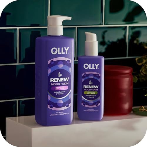 OLLY Renew Body Lotion-Serum with Vitamin D, Retinol & Botanicals – Nourishing Cleanser for Skin Barrier Repair, Deep Hydration, Jasmine Bergamot Scent, 8oz - görsel 8