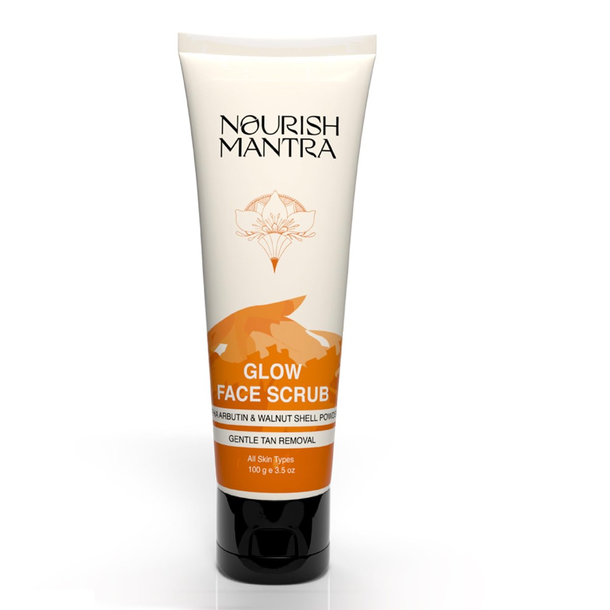 Nourish Mantra Glow Face Scrub – Gentle Exfoliation for Tan Removal & Improved Skin Tone with Walnut Shell Powder, Alpha Arbutin, Hyaluronic Acid – All Skin Types, Men & Women, 100 ml - görsel 1