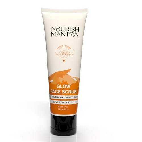 Nourish Mantra Glow Face Scrub – Gentle Exfoliation for Tan Removal & Improved Skin Tone with Walnut Shell Powder, Alpha Arbutin, Hyaluronic Acid – All Skin Types, Men & Women, 100 ml - görsel 2