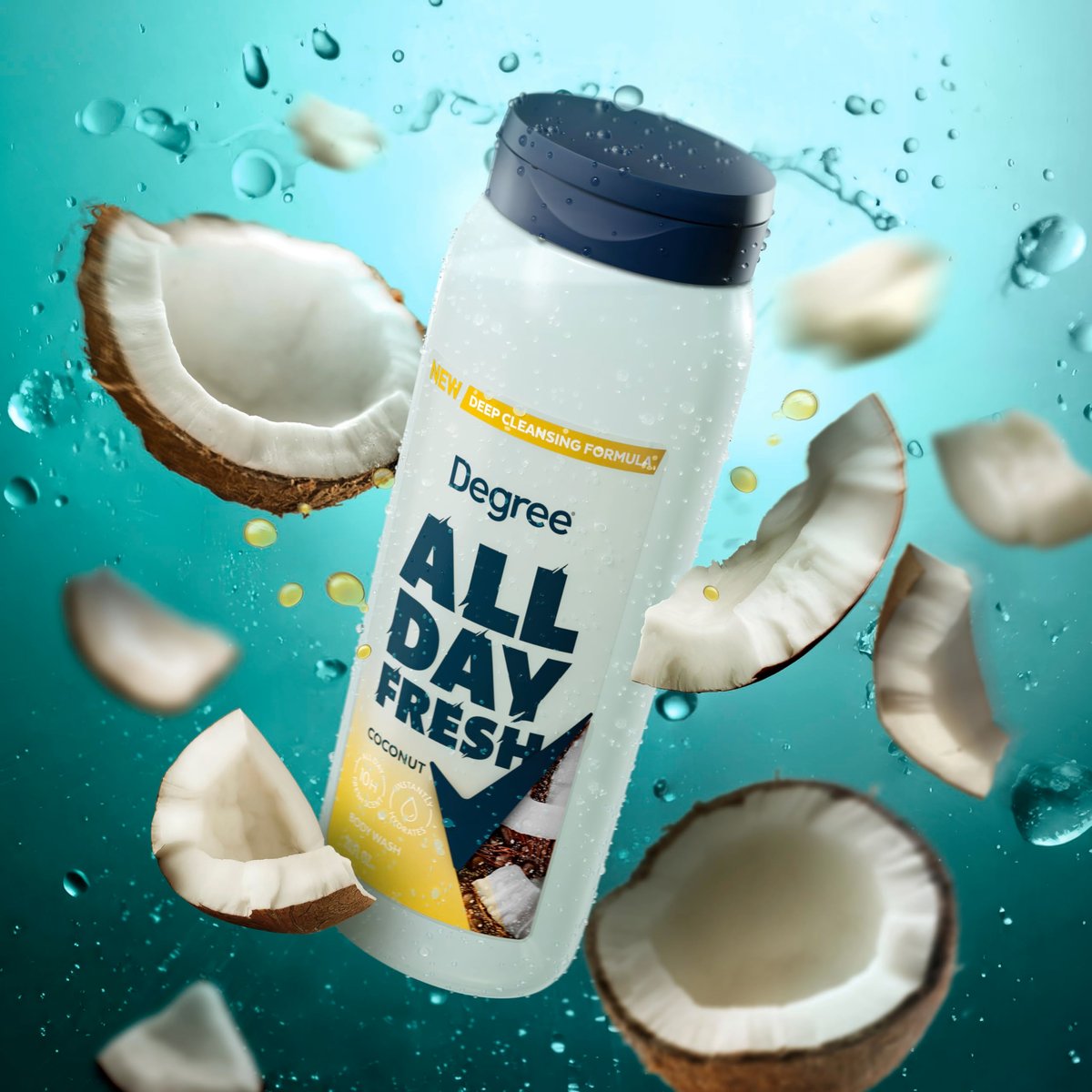Degree All Day Fresh Body Wash Fresh Coconut Deep Cleansing 20 oz - görsel 13
