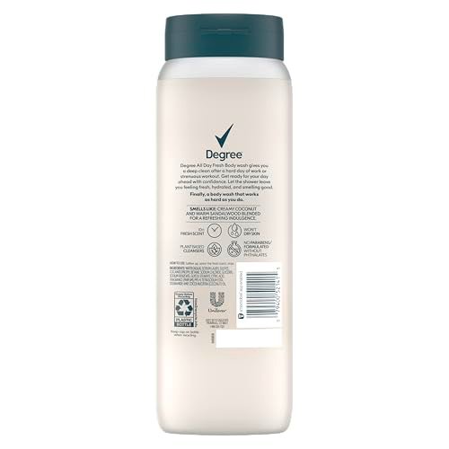 Degree All Day Fresh Body Wash Fresh Coconut Deep Cleansing 20 oz - görsel 4
