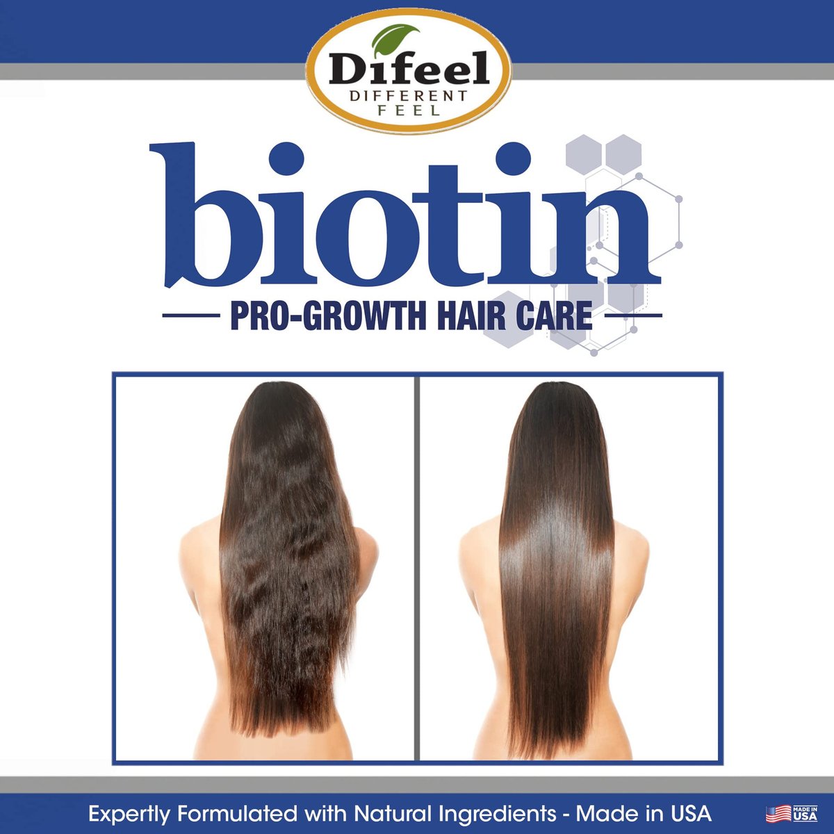 Difeel Pro-Growth Biotin Shampoo & Conditioner 2-PC Gift Set for Thinning Hair & Hair Loss, Paraben Free, 24 Fl Oz Each Avelisse