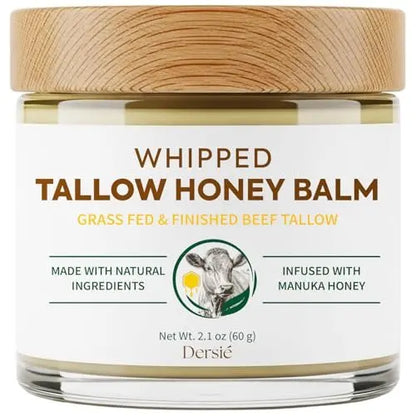 Dersie Cream with Magnesium and Tallow - Honey Tallow Balm, 2.12 oz - Face Moisturizer Avelisse