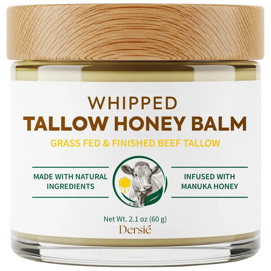 Dersie Cream with Magnesium and Tallow - Honey Tallow Balm, 2.12 oz - Face Moisturizer Avelisse