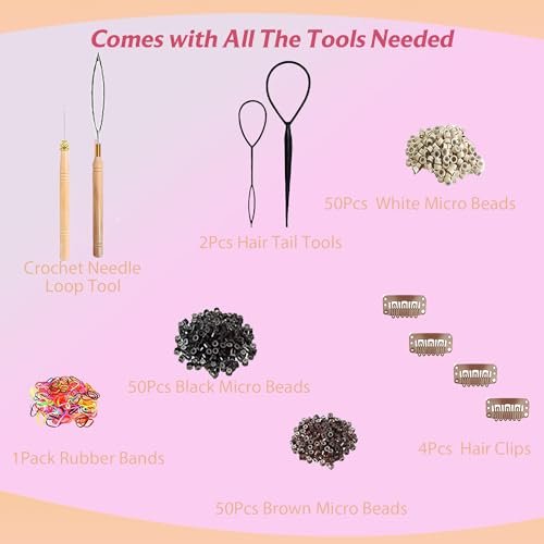 GTTUKK Hair Tinsel Kit - 48 Inch, 20 Colors, 6000 Strands - Heat Resistant Fairy Hair Extensions for Women & Girls Avelisse