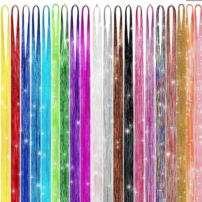 GTTUKK Hair Tinsel Kit - 48 Inch, 20 Colors, 6000 Strands - Heat Resistant Fairy Hair Extensions for Women & Girls Avelisse