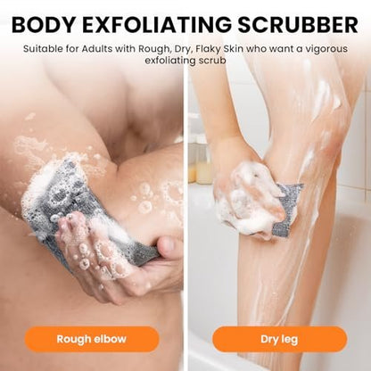 RIYNIBIY Soap Bag - 2 Pack Bar Soap Pouch for Deep Exfoliating, Body Scrubber Shower Sponge Loofah, Exfoliating Bath Sponge, Foaming Scrubba Wash Bag for Body Washing, Travel with Quick-Dry Mesh