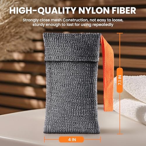 RIYNIBIY Soap Bag - 2 Pack Bar Soap Pouch for Deep Exfoliating, Body Scrubber Shower Sponge Loofah, Exfoliating Bath Sponge, Foaming Scrubba Wash Bag for Body Washing, Travel with Quick-Dry Mesh - görsel 8