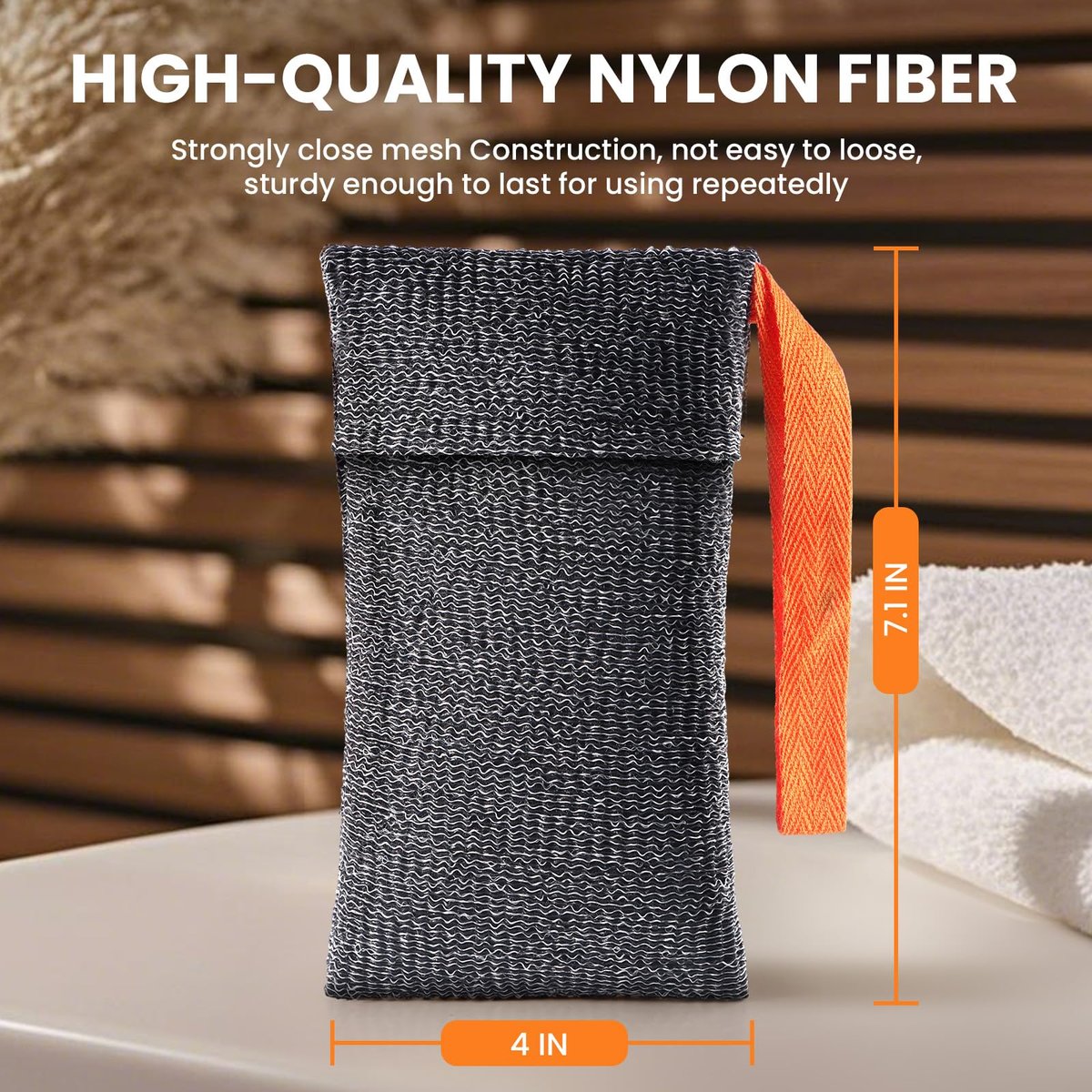 RIYNIBIY Soap Bag - 2 Pack Bar Soap Pouch for Deep Exfoliating, Body Scrubber Shower Sponge Loofah, Exfoliating Bath Sponge, Foaming Scrubba Wash Bag for Body Washing, Travel with Quick-Dry Mesh - görsel 7