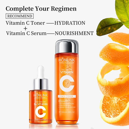 Vitamin C Face Toner 130ml – HONLINK 5X Vitamin C Complex with Niacinamide & Hyaluronic Acid, Hydrating & Balancing Daily Skincare Toner Avelisse
