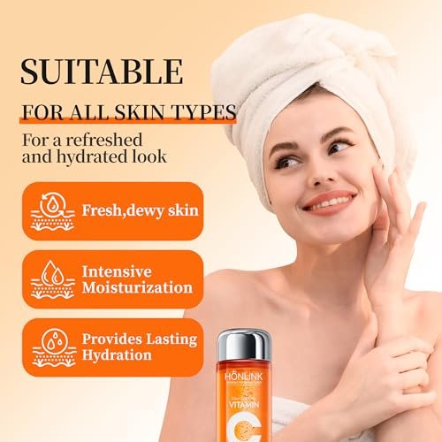 Vitamin C Face Toner 130ml – HONLINK 5X Vitamin C Complex with Niacinamide & Hyaluronic Acid, Hydrating & Balancing Daily Skincare Toner Avelisse