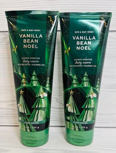 Bath & Body Works Vanilla Bean Noel Ultimate Hydration Body Cream - 8 oz (Pack of 2) Avelisse