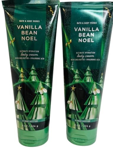 Bath & Body Works Vanilla Bean Noel Ultimate Hydration Body Cream - 8 oz (Pack of 2) Avelisse