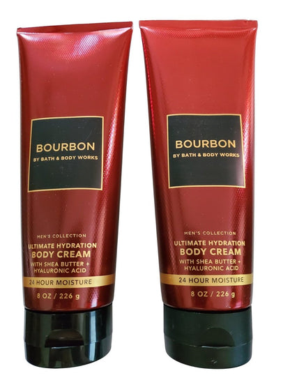 Bath & Body Works Men's Bourbon Ultimate Hydration Body Cream 8 oz (Pack of 2) Avelisse