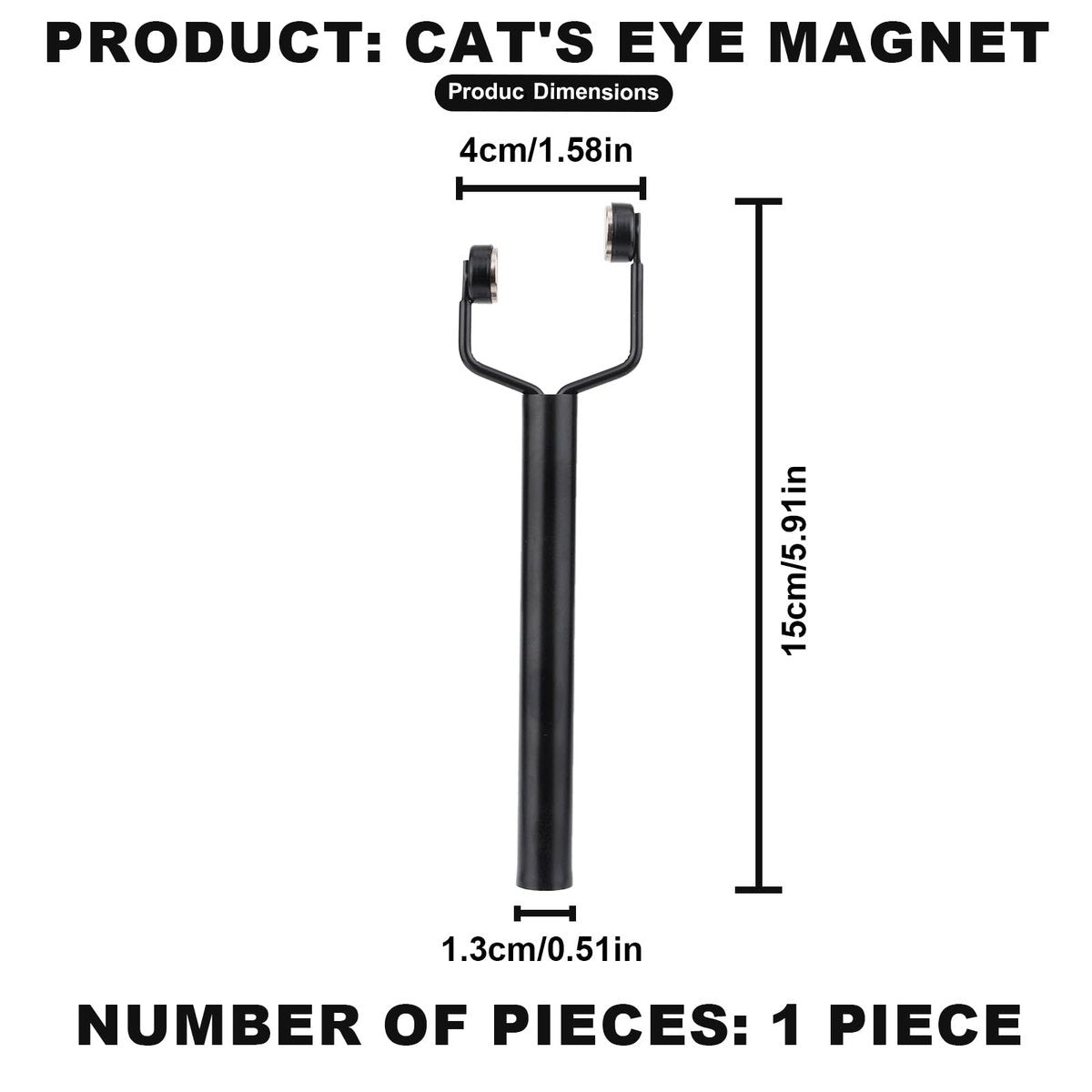3 in 1 Cat Eye Magnet for Nails - Y-Shaped Double Head Stainless Steel Nail Art Magnet Tool for Cateye Gel Polish, Home DIY Salon Studio (Black) - görsel 3