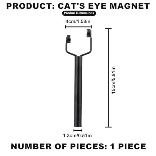 3 in 1 Cat Eye Magnet for Nails - Y-Shaped Double Head Stainless Steel Nail Art Magnet Tool for Cateye Gel Polish, Home DIY Salon Studio (Black) - görsel 4