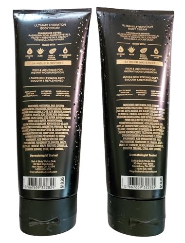 Bath & Body Works Into the Night Ultimate Hydration Body Cream – Pack of 2 (8 oz each) Avelisse