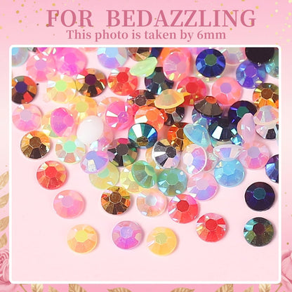 28000 Pcs Nail Art Rhinestones - 28 Colors 3mm Flat-Bottom Round Resin Crystals for DIY Nails & Crafts Avelisse
