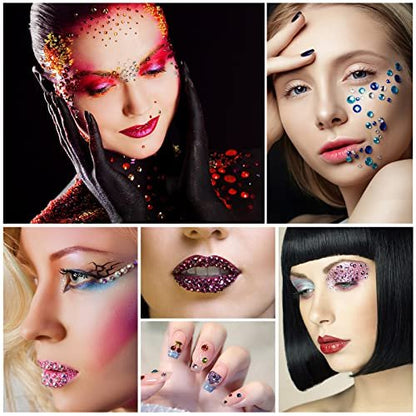 28000 Pcs Nail Art Rhinestones - 28 Colors 3mm Flat-Bottom Round Resin Crystals for DIY Nails & Crafts Avelisse