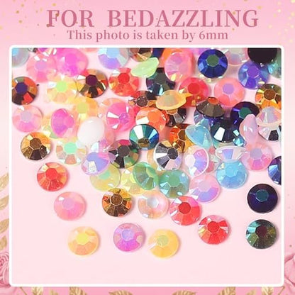 28000 Pcs Nail Art Rhinestones - 28 Colors 3mm Flat-Bottom Round Resin Crystals for DIY Nails & Crafts Avelisse