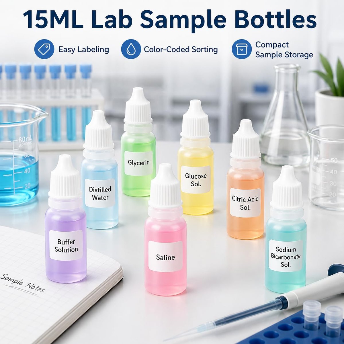 5 Pack 15ml (0.5oz) Small Plastic Dropper Bottles - Empty White Eye Liquid Dropper Bottles, Squeezable & Portable Travel Containers with Cap and Plug + Funnel - görsel 5