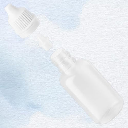 5 Pack 15ml (0.5oz) Small Plastic Dropper Bottles - Empty White Eye Liquid Dropper Bottles, Squeezable & Portable Travel Containers with Cap and Plug + Funnel