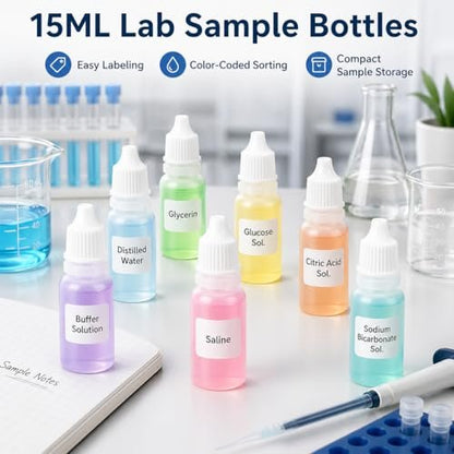 5 Pack 15ml (0.5oz) Small Plastic Dropper Bottles - Empty White Eye Liquid Dropper Bottles, Squeezable & Portable Travel Containers with Cap and Plug + Funnel