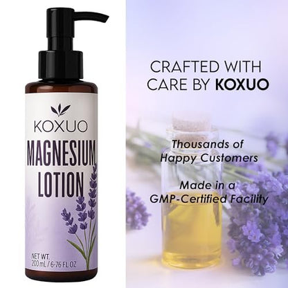 KOXUO Magnesium Sleep Lotion – Relaxing Nighttime Moisturizer with Shea Butter & Olive Oil, Gentle for Sensitive Skin & Pregnancy Safe, Family Use