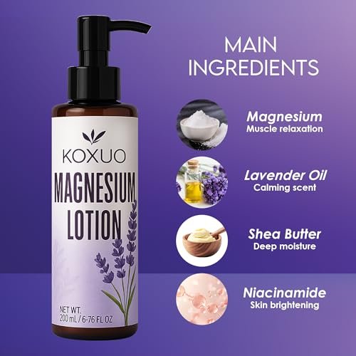KOXUO Magnesium Sleep Lotion – Relaxing Nighttime Moisturizer with Shea Butter & Olive Oil, Gentle for Sensitive Skin & Pregnancy Safe, Family Use - görsel 6
