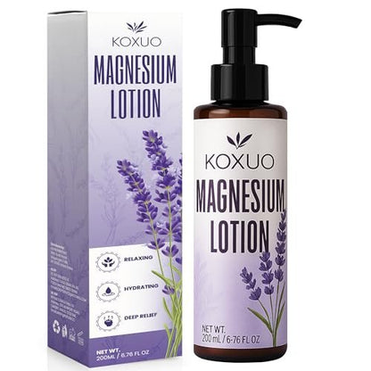 KOXUO Magnesium Sleep Lotion – Relaxing Nighttime Moisturizer with Shea Butter & Olive Oil, Gentle for Sensitive Skin & Pregnancy Safe, Family Use