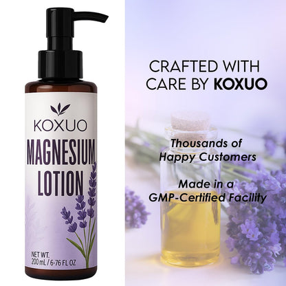 KOXUO Magnesium Sleep Lotion – Relaxing Nighttime Moisturizer with Shea Butter & Olive Oil, Gentle for Sensitive Skin & Pregnancy Safe, Family Use