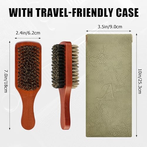 Men Wave Club Brush - 100% Natural Boar Bristle Hair Brush, 2-Sided Soft & Hard for Thick Coarse Hair, Detangling & Smoothing Avelisse
