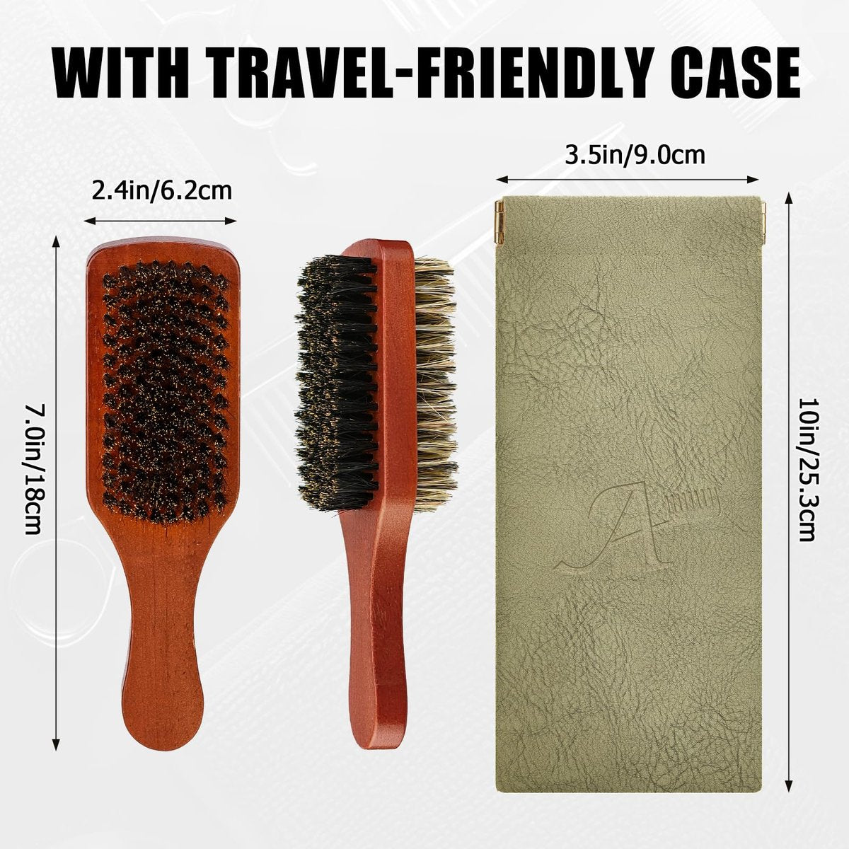 Men Wave Club Brush - 100% Natural Boar Bristle Hair Brush, 2-Sided Soft & Hard for Thick Coarse Hair, Detangling & Smoothing Avelisse
