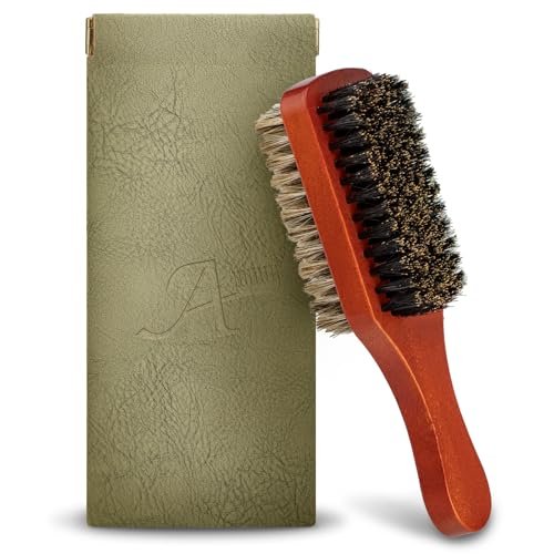 Men Wave Club Brush - 100% Natural Boar Bristle Hair Brush, 2-Sided Soft & Hard for Thick Coarse Hair, Detangling & Smoothing Avelisse