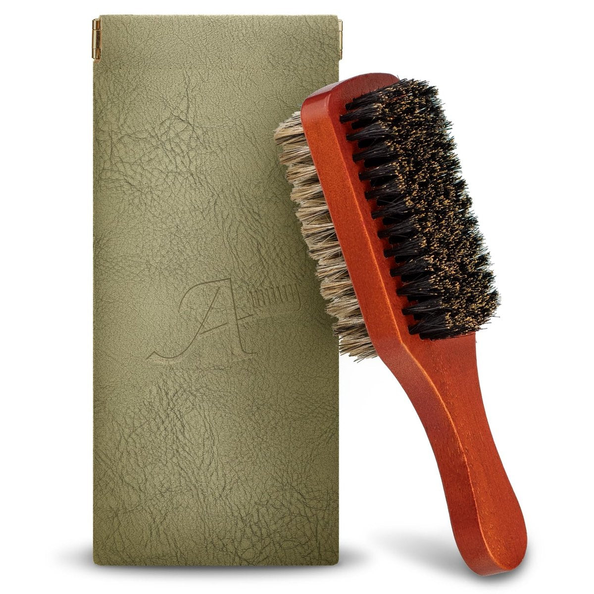 Men Wave Club Brush - 100% Natural Boar Bristle Hair Brush, 2-Sided Soft & Hard for Thick Coarse Hair, Detangling & Smoothing Avelisse
