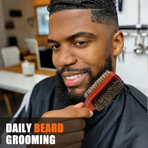 Men Wave Club Brush - 100% Natural Boar Bristle Hair Brush, 2-Sided Soft & Hard for Thick Coarse Hair, Detangling & Smoothing Avelisse