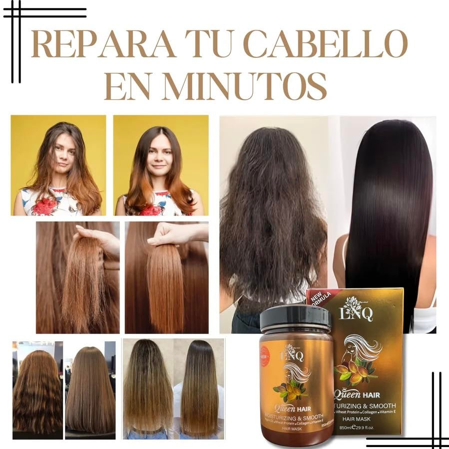 Keratina Capilar La Reina del Cabello – 850 ml – Deep Hydration & Smoothing Hair Conditioner with Argan Oil, Collagen, Wheat Protein & Vitamin E – Salt-Free & Paraben-Free Avelisse